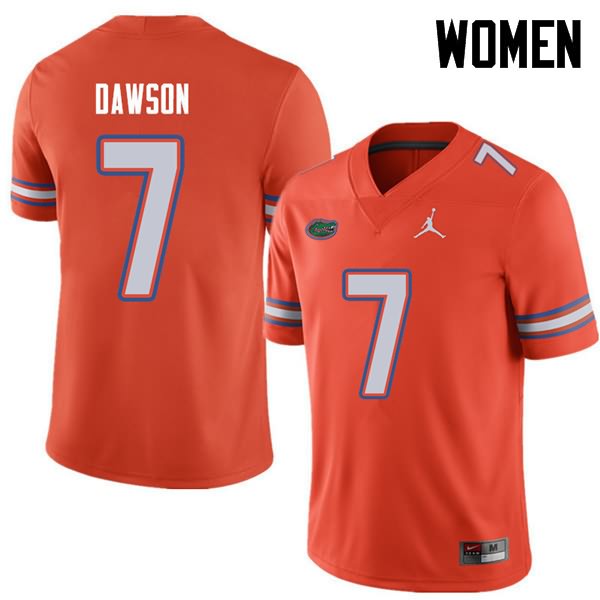 NCAA Florida Gators Duke Dawson Women's #7 Jordan Brand Orange Stitched Authentic College Football Jersey GIJ0264CU